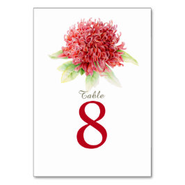 Tarjeta De Mesa Números de tabla de la boda de la acuarela de la w