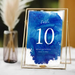Tarjeta De Mesa Números de tabla de la marea de zafiro<br><div class="desc">Tarjetas de número de tabla boda impresas por personalizado con fondo de color azul abstracto para coordinar con nuestra colección de marea zafiro. Personalice cada número que necesite y añada cada uno a su carrito individualmente para garantizar una impresión precisa. Utilice las herramientas de diseño para editar los tipos de...</div>