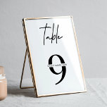 Tarjeta De Mesa Números de tabla de la tabla moderna de asientos e<br><div class="desc">Termine la decoración de su evento privado o de negocios con este número mínimo de mesa en blanco y negro. Utilice esta tarjeta de número de mesa de la tabla de asientos moderna para su evento de gala, fiesta de negocios o recepción de bodas, este diseño minimalista será adecuado para...</div>