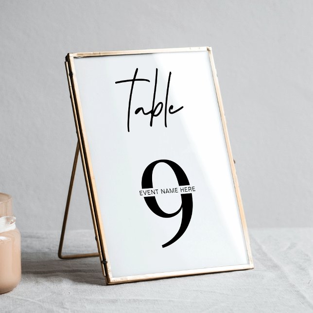 Tarjeta De Mesa Números de tabla de la tabla moderna de asientos e (Subido por el creador)