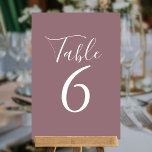 Tarjeta De Mesa Números de tabla de mallas de guiones elegantes<br><div class="desc">Estos elegantes números de tablas malvas se pueden personalizar con letras blancas de moda. Diseñado por Thisisnotme©</div>