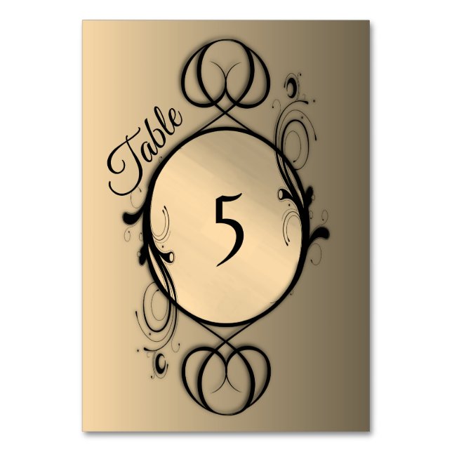 Tarjeta De Mesa Números de tabla de oro (Anverso)