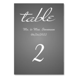 Tarjeta De Mesa Números de tabla de pizarra