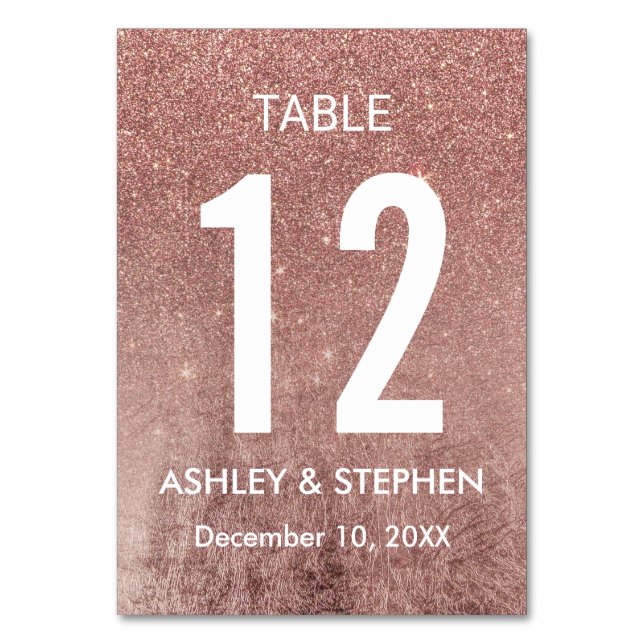 Tarjeta De Mesa Números de tabla de Relieve metalizado de Purpurin (Anverso)