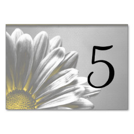 Tarjeta De Mesa Números de tabla de resaltados de flores amarillas
