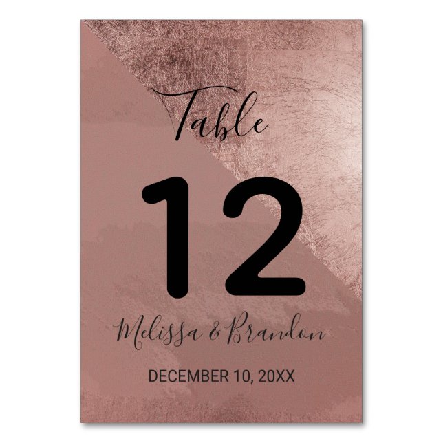 Tarjeta De Mesa Números de tabla de triángulo de Relieve metalizad (Anverso)