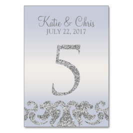 Tarjeta De Mesa Números de tabla de visualización de Purpurina per