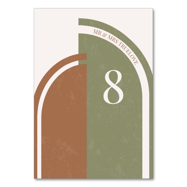 Tarjeta De Mesa Números de tabla del arco Boda Boho (Anverso)