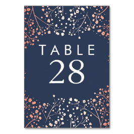 Tarjeta De Mesa Números de tabla del Boda de aliento del bebé Rosa