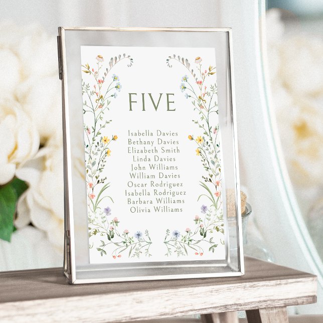 Tarjeta De Mesa Números de tabla del Boda de flores silvestres de  (Subido por el creador)