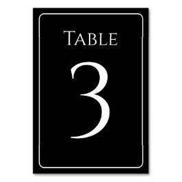 Tarjeta De Mesa Números de tabla elegantes en blanco y negro