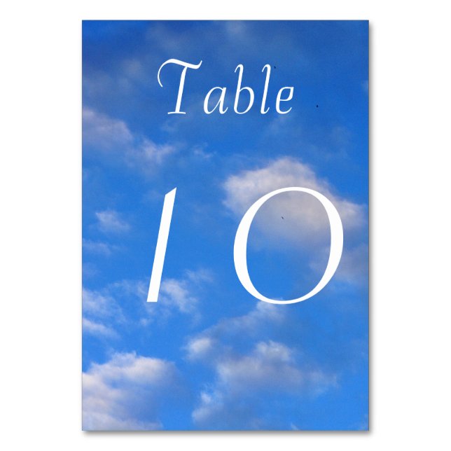 Tarjeta De Mesa Números de tabla en el cielo (Anverso)