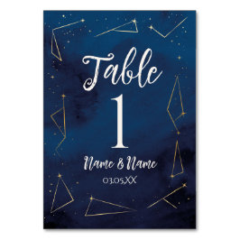 Tarjeta De Mesa Números de tabla Estrella Boda Firma Armada