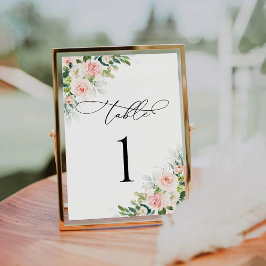 Tarjeta De Mesa Números de tabla etéreos de Boda de Rubor