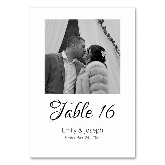 Tarjeta De Mesa Números de tabla fotográfica clásicos (Anverso)
