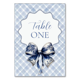 Tarjeta De Mesa Números de tabla inspirados en la croqueta azul