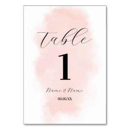 Tarjeta De Mesa Números de tabla Lámina de color de agua Boda