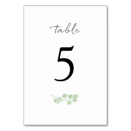 Tarjeta De Mesa Números de tabla Minimalistas de Eucalyptus