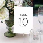 Tarjeta De Mesa Números de tabla mínimos simples de Bodas blancos<br><div class="desc">Sencilla y elegante, con un atractivo minimalista, esta bonita tarjeta boda con un número de mesa en blanco con texto negro tiene un aspecto moderno y limpio. No importa el color que se utilice para las flores de boda, las damas de honor o la vestimenta de los novios, la sencillez...</div>