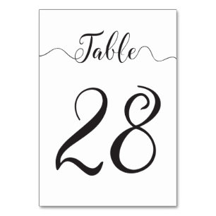 Tarjeta De Mesa Números de tabla negra