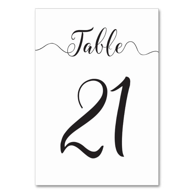Tarjeta De Mesa Números de tabla para Bodas (Anverso)