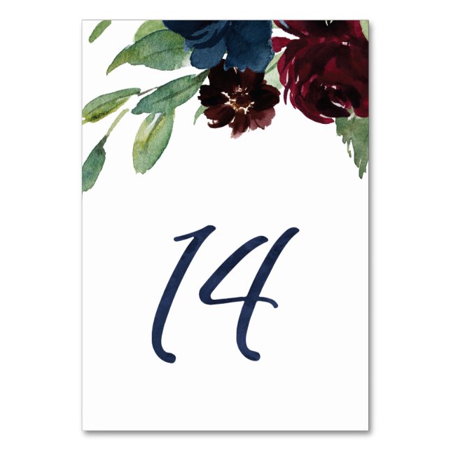 Tarjeta De Mesa Números de tabla para KJ #14 (Anverso)