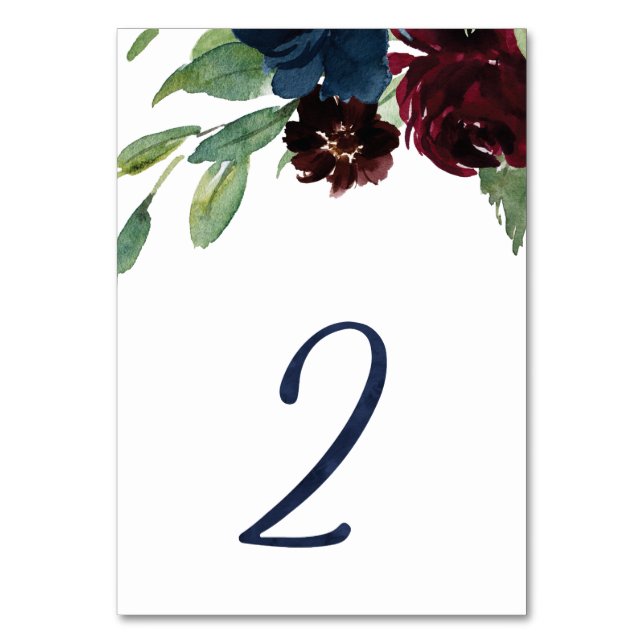 Tarjeta De Mesa Números de tabla para KJ #2 (Anverso)