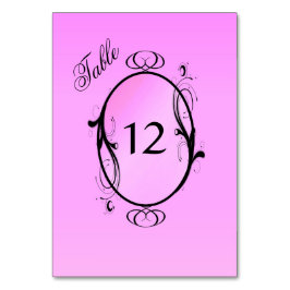 Tarjeta De Mesa Números de tabla rosada