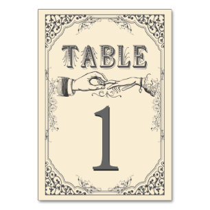 Tarjeta De Mesa Números de tabla victorianos de antaño