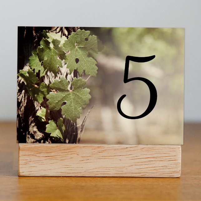 Tarjeta De Mesa Números de tablas de viñas de hojas de uva (Subido por el creador)