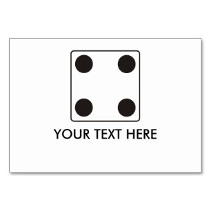 Tarjeta De Mesa Números DICE de pips 4 + su texto