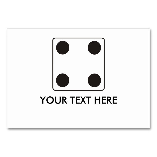 Tarjeta De Mesa Números DICE de pips 4 + su texto (Anverso)