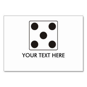 Tarjeta De Mesa Números DICE de pips 5 + su texto
