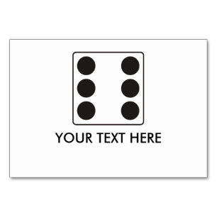 Tarjeta De Mesa Números DICE de pips 6 + su texto