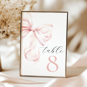 Tarjeta De Mesa Números elegantes de mesa de barro rosado