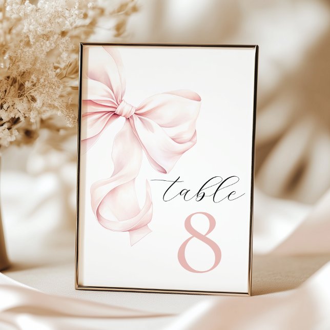 Tarjeta De Mesa Números elegantes de mesa de barro rosado (Subido por el creador)