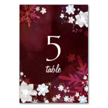 Números festivos de la mesa de bodas de invierno e