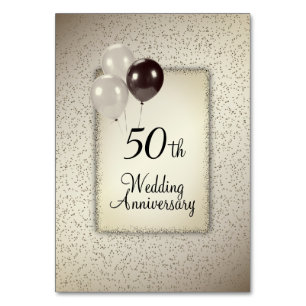 Tarjeta De Mesa números fijos 50° aniversario Boda