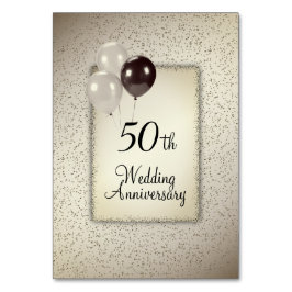 Tarjeta De Mesa números fijos 50° aniversario Boda