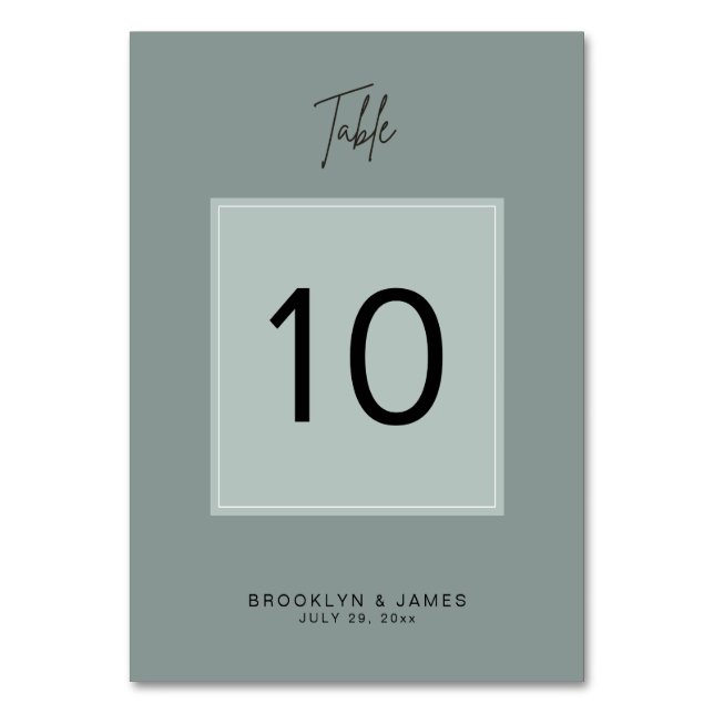 Tarjeta De Mesa Números mínimos de tabla de Boda de sabios (Anverso)