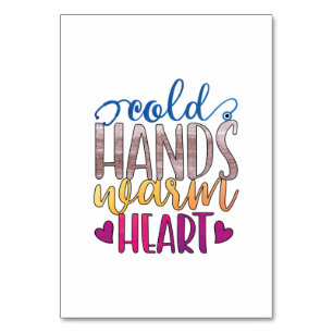 Tarjeta De Mesa Nurse Gift   Cold Hands Varm Heart