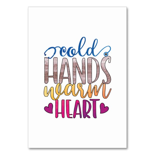 Tarjeta De Mesa Nurse Gift | Cold Hands Varm Heart (Anverso)
