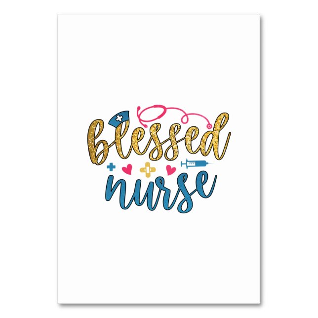 Tarjeta De Mesa Nurse Gift | Enfermera bendita (Anverso)