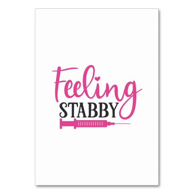 Tarjeta De Mesa Nurse Gift Feeling Stabby Nurse (Anverso)