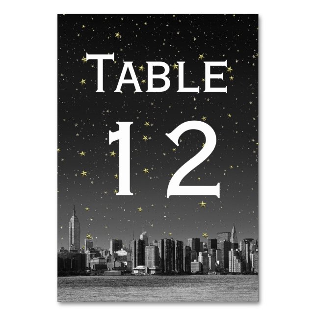 Tarjeta De Mesa NYC Línea ancha de la línea negra Gradiente Starry (Anverso)