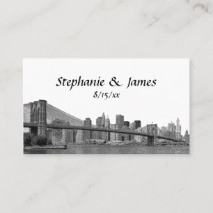 Tarjeta De Mesa NYC Skyline Bklyn Bridge Etched Escort