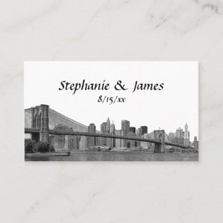 Tarjeta De Mesa NYC Skyline Bklyn Bridge Etched Escort