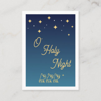 Tarjeta De Mesa O Holy Night Elegant Christmas Prayer Card