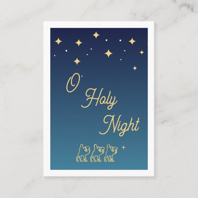 Tarjeta De Mesa O Holy Night Elegant Christmas Prayer Card (Anverso)