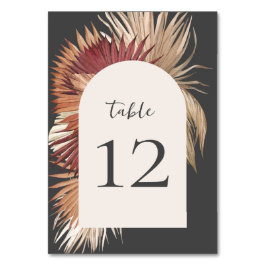 Tarjeta De Mesa Oasis tropical Boho Elegancia costera gris